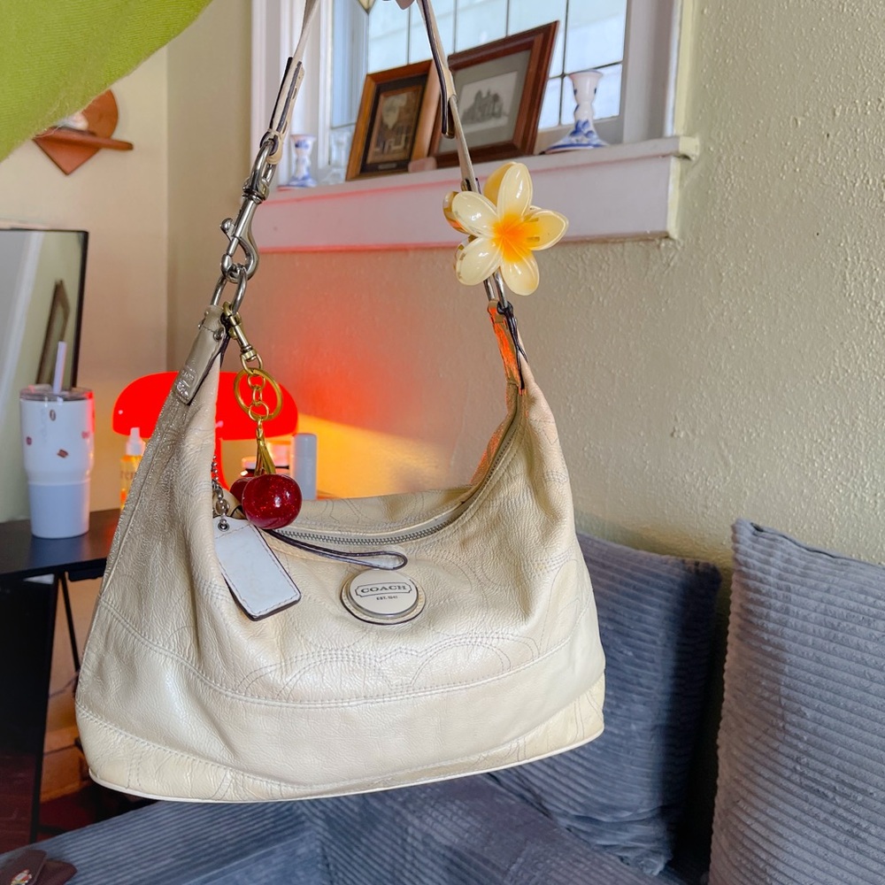 Coach Cream Leather Hobo Bag